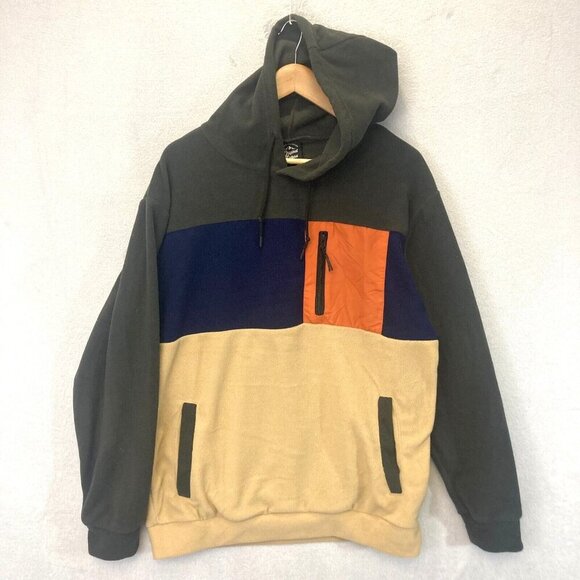 Original Deluxe Supply Other - Original Deluxe Supply Colorblock Fleece Hoodie Mens Large L Pullover Casual